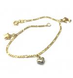 Pulseira feminina ouro 18k - Groumette 3x1 - Ping.Est/Golf/Corac - 2PUO0647