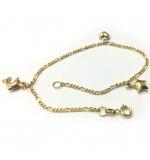 Pulseira feminina ouro 18k - Groumette 3x1 - Ping.Est/Golf/Corac - 2PUO0647