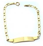 Pulseira de chapa infantil em ouro 18k - 2PUO0649 Pulseira de chapa infantil em ouro 18k - 2PUO0649