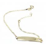 Pulseira feminina de chapa infantil em ouro amarelo 18k Pulseira feminina de chapa infantil em ouro amarelo 18k