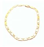 Pulseira de ouro 18k - Cadeado achatado - 2PUO0677