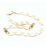 Pulseira de ouro 18k - Cadeado achatado - 2PUO0677