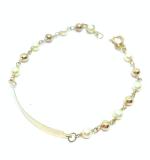 Pulseira feminina infantil em ouro 18k com prolas - 2PUP0012